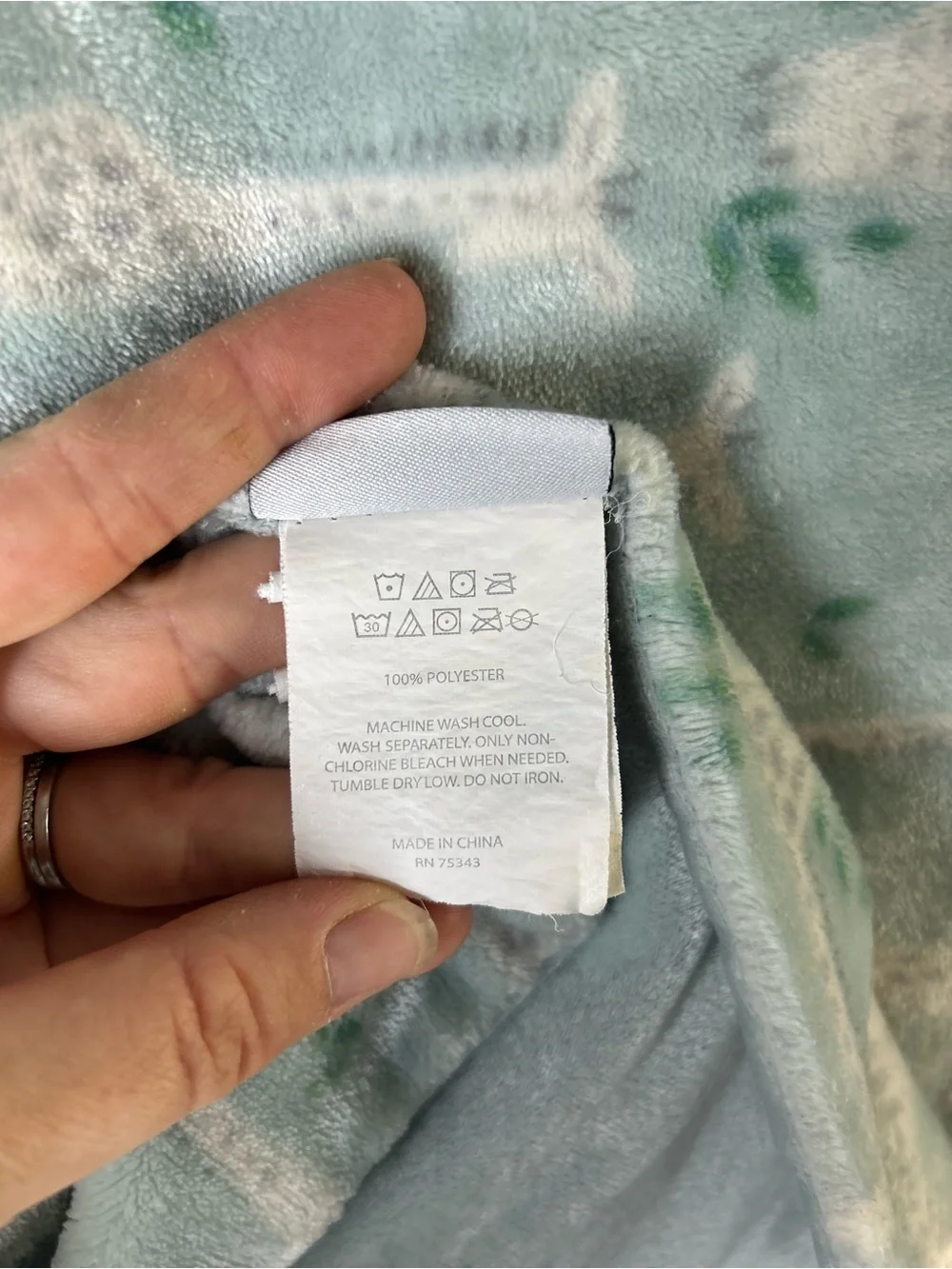 Cupcakes and Cashmere Green Giraffe Baby Blanket Gray Off White Leaves